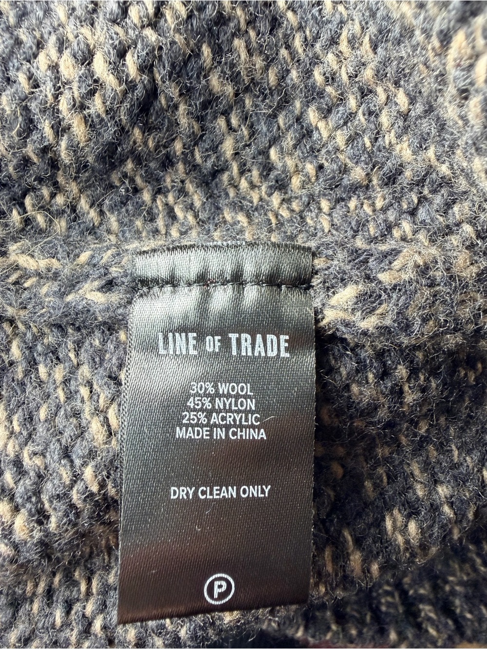Bespoke Post Line of Trade Sweater Small Gray Brown Wool Crewneck Pullover - Picture 6 of 6